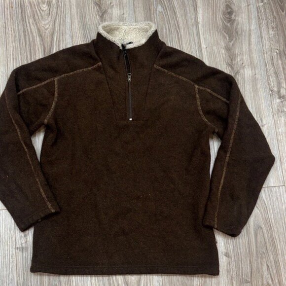 Kuhl Men's Brown Quarter-Zip Sweater fleece size medium - Picture 1 of 7